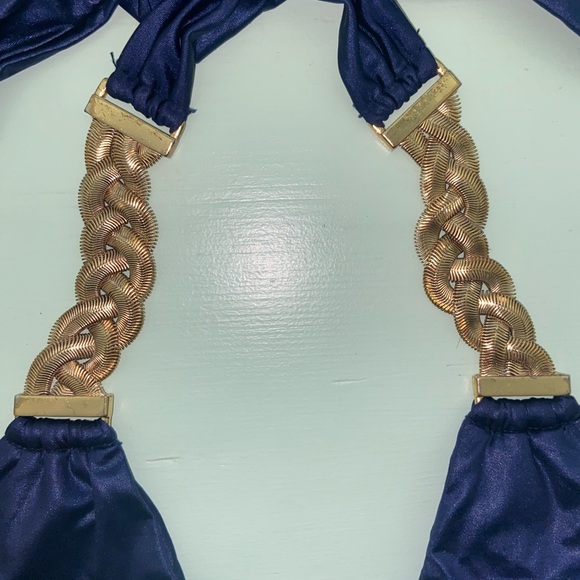 Beach Bunny Calypso Navy Braided chain Bikini top - Picture 5 of 7